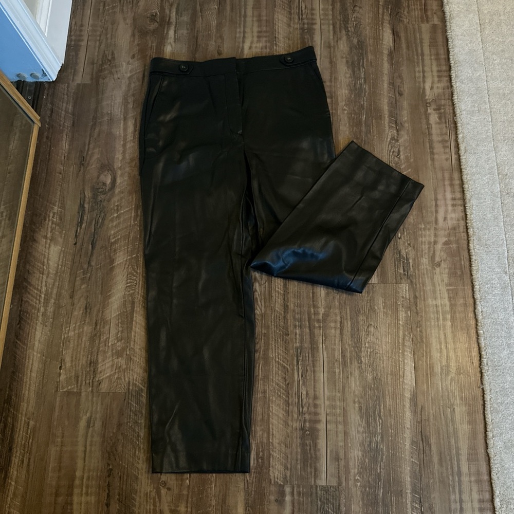 Ann Taylor Elegant Black Leather Skirt